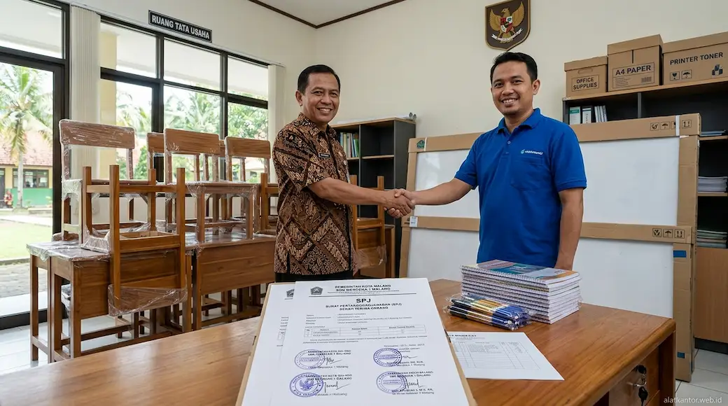 Serah terima meja kursi sekolah dan berkas SPJ audit Malang